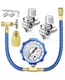 Refrigerator Freon Recharge Hose Kit-R134A R12 R22 Fridge Recharge Tool Kit with