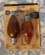 GE - 2 Amber Decorative 25 Watt Light Bulbs - Crystal Clear - #73120
