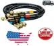 Fieldpiece HR3B Ball Valve Refrigerant Hose Set (3) with Color Tags - 1/4" x 1/4