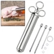 4 oz Stainless Steel Commercial Grade Meat Marinade Flavor Injector Kit 1/2 C...