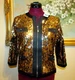 NEW MICHAEL SIMON SZ S GOLD SEQUINED EMBELLISHED FULL ZIP EVENING JACKET $205.00