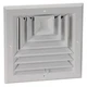 10 In Square 3-Way Multilouver Diffuser, White, 4Mjj4