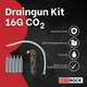 Redrock hvac drain gun with 5  Unthreaded 16 gram CO2 cartridges 8.3mm diameter