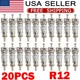 20Pcs A/C Valve Core Valves For Schrader R134A R12 1/4" Cores HVAC NEW