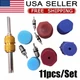 R134a Auto Air Conditioning Valve Core A/C System Caps Kits W/ Remover Tool Set