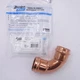 Parker 870608 MZK-90E22-HNBR ZoomLock 1-3/8" 90&deg; Elbow Copper
