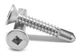 #10-16 x 1 1/2" (FT) Self Drilling Screws Square Dr Flat Hd #3 Point Stainl 410