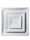 Zoro Select 4Mju2 6 In Square 2 Cone Ceiling Diffuser, White