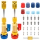 nkpyln 31PCS Professional AC Valve Core Removal Tool Yellow, Blue, and Red 