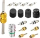 16 PCS Car Air Conditioning Valve Core Kits, R12 R134a A/C Refrigeration Valve S