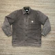 Carhartt Chatfield Jacket Mens Medium Brown Snap Quilt Lined 101466 Distressed