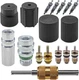 17PCS Car Air Conditioning Valve Core Kit, R12 R134a Teflon Seal Refrigeration A