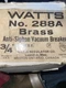 Watts 3/4" Anti-Siphon Vacuum Breaker 288A NOS