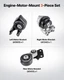 Engine and Transmission Motor Mount Kit Replacement, Set of 3, Secure Support
