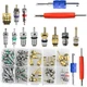 102PCS Car AC Valve Core Kit R134A R12 with Dual Remover Tool