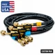 Fieldpiece HR3B Ball Valve Refrigerant Hose Set 3 Pack HVAC Charging