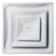 8 In Square 2 Cone Diffuser, White, 4Mju3