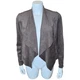 Kut From The Kloth Faux Suede Jacket XS Open Draped Stretch Pockets Mocha Brown
