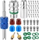 Zonon 47 Pcs Air Conditioning Valve Core Kit R12 R22 to R134A Ac Retrofit Fittin