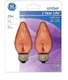 GE Lighting 75339 2 Pack 25 Watt Amber Flame Shape Bulbs w Medium Screw Base