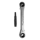 Yellow Jacket 60610 1/4", 3/16", 3/8", 5/16" Drive, 5 1/2 In Pear Hand Ratchet,