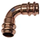 Mueller RP02734 7/8" O.D. Copper Press 90 DEG. Long Turn Elbow (ACR) fitting