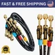 Fieldpiece HR3B 1/4" Ball Valve Refrigerant Hose Set &ndash; 3 Pack with Color Tags