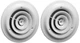 American Metal # 1500W6 6" White Round Steel Ceiling Diffuser Vent - Pack of 2