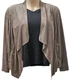 KUT from the Kloth Faux Suede Draped Front Jacket Gray 1X KJ25001G Waterfall