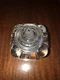 Antique Cut GLASS INKWELL SQUARE w/ Glass Top & 1 3/4&rdquo; Well ~ 60&rsquo;s~Nice