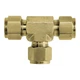 Brennan Industries N2603-04-04-04-B Tee, Brass, Tube1/4", Tube1/4", Tube1/4"