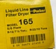 Parker Model 165 Liquid Line Filter Drier 5/8" Flare R-12/71/2 Tons R-22/10 Tons