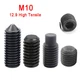M10 10mm Grub Screws Flat / Cone / Dog / Cup Point Set Screw 12.9 High Tensile