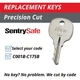 Sentry Safe Keys Firebox Cash Box Replacement Key Cut to your Code C001B-C175B