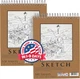 Cuaderno de bocetos con espiral superior de 9" x 12", pack 2, 100 hojas cada uno