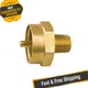 JR Products 07-30185 Brass LP Gas Adapter (1"-20 Female Thread to 1/4" MPT)