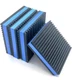 Heavy Duty Anti Vibration Isolation Pads 6 X 6 X 7/8 Ribbed Rubber Blue&Black