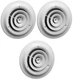 American Metal # 1500W6 6" White Round Steel Ceiling Diffuser Vent - 3 Pack