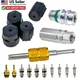 AC Valve Core Kit R12 R134a Teflon Seal Service Port Caps HVAC FROM USA 