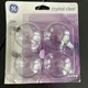 GE crystal clear 25watt Brightness 195 Lumens, Four Bulbs G16.5 Candelabra Base