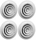American Metal # 1500W6 6" White Round Steel Ceiling Diffuser Vent - Pack of 4