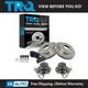 TRQ Wheel Hub & Bearing Ceramic Brake Pads Rotors Kit for Cadillac Chevy GMC 4WD