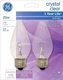 GE 75337 2 Pack 25 Watt Crystal Clear Faceted Flame Shape Candelabra Light Bulbs