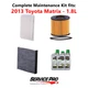 2013 Toyota Matrix 1.8L Complete Air, Oil & Cabin Filter Kit (0W-20)