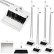 4 Set Broom and Dustpan Set 47 Inch Long Handle Brooms for