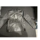 F Collections Men's Black Motorcycle Jacket Band Collar Zip Pockets Size M