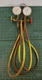 Vintage Robinair HVAC Manifold Gauge Set R-12 R-22 R-502 3-Valve Brass Hoses