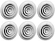 American Metal # 1500W6 6" White Round Steel Ceiling Diffuser Vent - 6 Pack