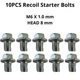 10PCS Recoil Starter Flange Bolt Replace Honda 90008-ZE2-003 5.5 6.5 8 9 11 13HP