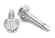 #10-16 x 1/2 Self Drilling Screw Slot Hex Washer Hd #2 Point Stainless 410